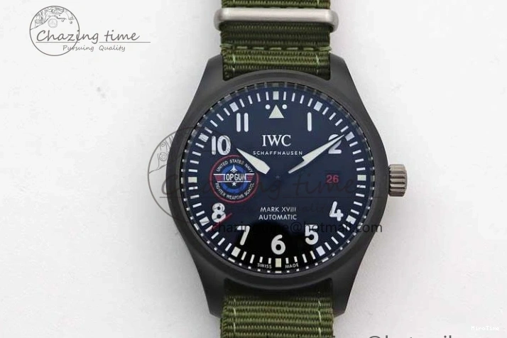 MIROTIME 0119 Packable Mark XVIII ‘TOPGUN SFTI’ Ceramic M+F Best Edition Black Dial on Green Nylon Strap 7048